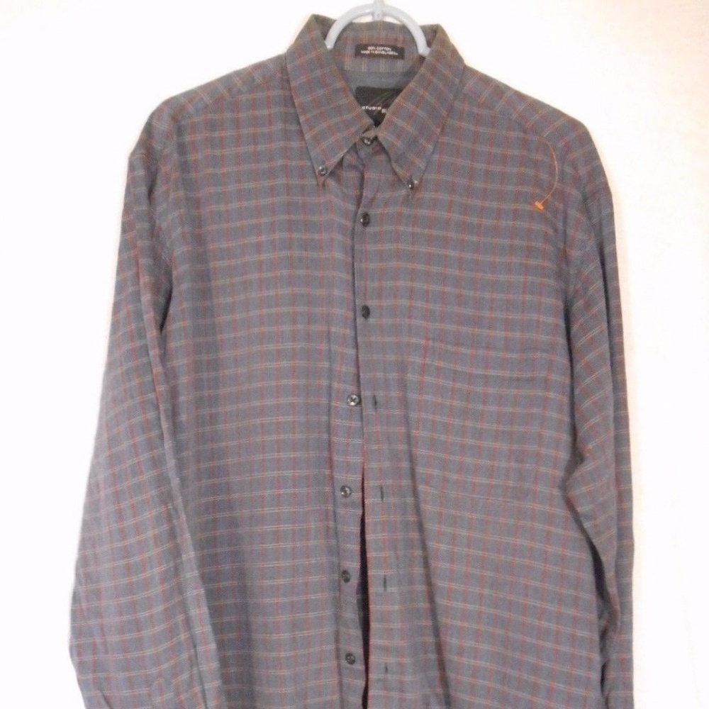 Bill Blass cotton Sz LT checked shirt